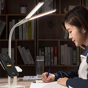 LEDデスク読書灯ホームライトタッチコントロール3色調光可能Uホワイト